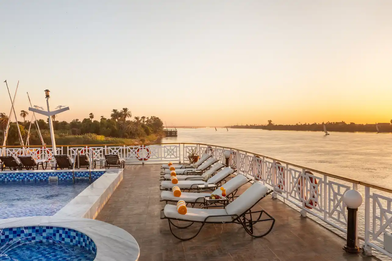 Sun deck of the MS Nile Crown II Nile Cruise Nile cruise